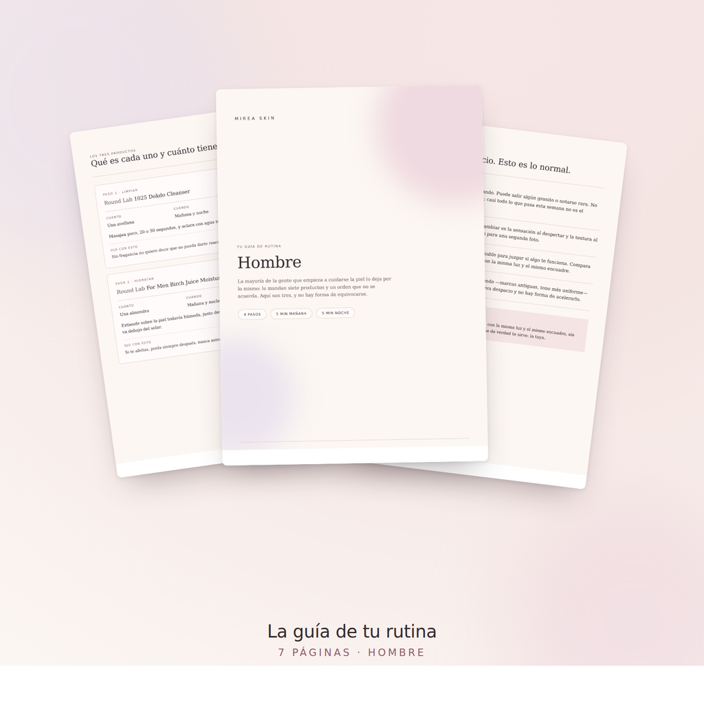 La guía en PDF de la rutina Hombre, 7 páginas