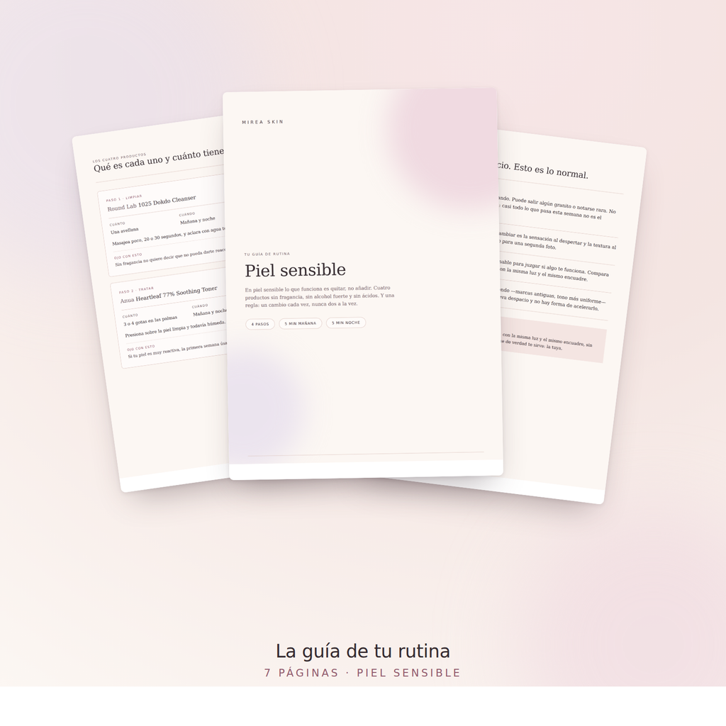 La guía en PDF de la rutina Piel sensible, 7 páginas